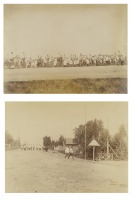 Россия - 2 фотографии, изображающие Лейб-Гвардии Гусарский полк на маневрах.