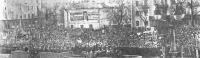 Житомир - Митинг трудящих присвяченний 50-річчю  Радянської влади на Україні і нагородження республіки орденом Жовтневої революції.