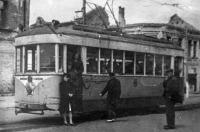Житомир - Первый восстановленный трамвай на улице освобожденного города