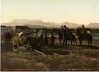 Владикавказ - Раскрашенная фототипия конца 19 - начала 20 века с видом окрестсностей Владикавказа