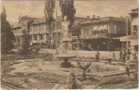 Кисловодск - Гостиница и фонтан у галереи Нарзана