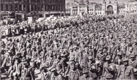 Москва - Военнопленные солдаты и офицеры немецко-фашистской армии проходят по улицам Москвы.