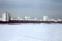 Москва - район Ленино-Дачное. Вид с Нижнего Царицынского пруда в сторону ул. Каспийской