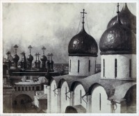 Москва - Купола церквей в Кремле 1852, Россия, Москва,