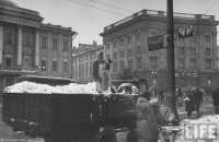 Москва - Охотный ряд. Уборка снега 1947, Россия, Москва,