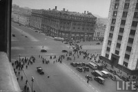Москва - Перекресток Охотного ряда, Тверской и Моховой улиц из окна гостиницы 