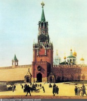 Москва - Спасская башня Кремля 1900—1905, Россия, Москва,