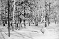 Болохово - Скульптура солдата на центральной аллее парка в 1960 году