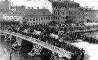 Санкт-Петербург - Открытие временной переправы на месте Египетского моста , фото н.XX в.