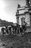Санкт-Петербург - Жители Ленинграда вскапывают землю возле Исаакиевского собора под посадку овощей. Весна 1942 г.