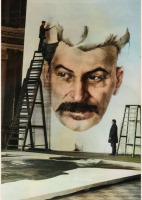 Санкт-Петербург - Студенты Академии художеств работают над портретом И.В.Сталина