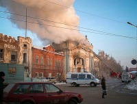 Бийск - Бийск, пожар пассажа Фирсова, 2007г.
