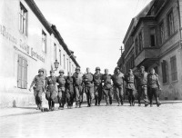 Германия - Советские и американские солдаты на улице г.Торгау