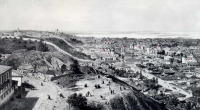 Киев - Киев.  Панорамное изображение Подола  19 века.