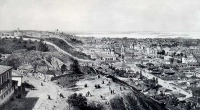 Киев - Старий Київ.  Вигляд Подолу в середині XIX ст.
