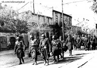 Одесса - Колонна румынской пехоты на улице захваченной Одессы.Октябрь 1941г.