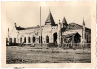 Малин - Разрушенный железнодорожный вокзал станции Малин во время немецкой оккупации в Великой Отечественной войне