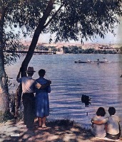 Донецк - Городской ставок и вид на парк им. Щербакова. Донецк, 1962 год