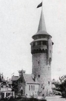 Львов - Львів.  Водонапірна  вежа в  Стрийському парку, під час Крайової виставки 1894 року.  Фото Едуарда Тшимиського.