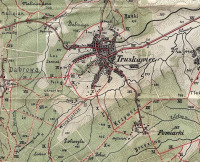 Трускавец - Трускавець.  Стара карта  курорту-Трускавець і околиці.
