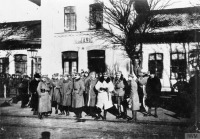 Городок - Вокзал железнодорожной станции Мшана во время украинско-польской войны в феврале 1919 г