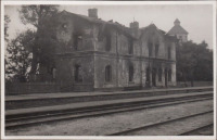Кобеляки - Разрушенная железнодорожная станция Лещиновка во время немецкой оккупации 1941-43 гг в Великой Отечественной войне