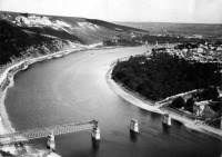 Залещики - Міст на Дністрі в Заліщиках  знищений в 1920 р.  в час війни.