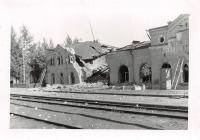 Прилуки - Разрушенный железнодорожный вокзал станции Прилуки во время немецкой оккупации 1941-1943 гг в Великой Отечественной войне