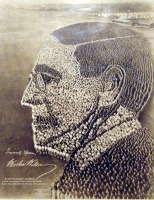 Соединённые Штаты Америки - 21.000 солдат образовала портрет президента США Вудро Вильсона.