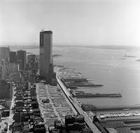 Нью-Йорк - The World Trade Center, shown under construction in 1971 США,  Нью-Йорк (штат),  Нью-Йорк,  Манхеттен