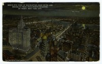 Нью-Йорк - Вид с птичьего полёта на Манхэттен в лунном свете, 1913