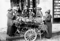 Париж - Цветочница с тележкой ландышей и тюльпанов в Париже 1 мая 1912