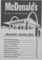 Старые магазины, рестораны и другие учреждения - Меню знаменитого McDonald,s