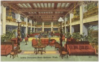 Старые магазины, рестораны и другие учреждения - Вестибюль Отеля Девенпорт в Спокане, штат Вашингтон