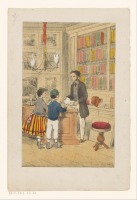 Старые магазины, рестораны и другие учреждения - Дети у прилавка в книжном магазине
