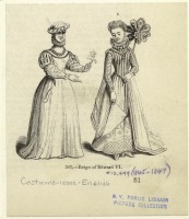 Ретро мода - Английский женский костюм XVI в. Эпоха Эдуарда VI