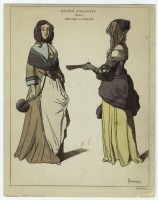 Ретро мода - Английский женский костюм XVII в. Английские дамы, 1644