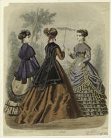 Ретро мода - Женский костюм. Англия, 1860-1869. Платья для прогулок, 1868