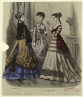Ретро мода - Женский костюм. Англия, 1860-1869. Модные платья, 1868