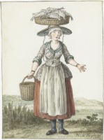 Ретро мода - Женщина из Схевенингена с корзиной рыбы