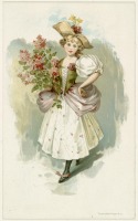 Ретро мода - Девушка с букетом сирени в белом платье