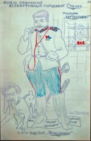 Плакаты - Карикатура на И.В. Сталина и Е. М. Ярославского.
