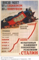 Плакаты - Плакаты СССР: Поезд идет от ст. Социализм до ст. Коммунизм.