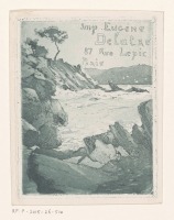 Плакаты - Эжена Делатр. Визитная карточка печатника с пейзажем