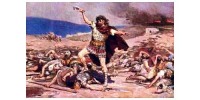 Ретро открытки - Самсон побивает филистимлян