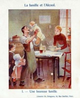 Ретро открытки - Французская антиалкогольная пропаганда. Семья и пьянство