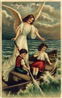 Ретро открытки - Ангел-хранитель