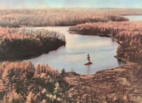 Ретро открытки - Фотооткрытка. Коллекция открыток 1949. Фото Н. Козловского. Остров Сахалин. Озеро в тайге.