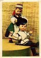 Ретро открытки - Куклы в воронежских костюмах