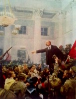 Ретро открытки - В.И.Ленин провозглашает Советскую власть
